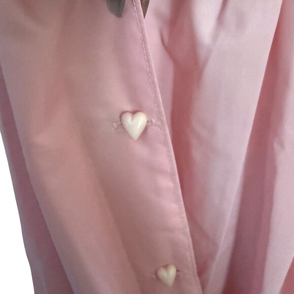 Francoise Bouthillier Pink Long Puff Sleeve Button-Down Girls Dress With Ruffled - Picture 6 of 7